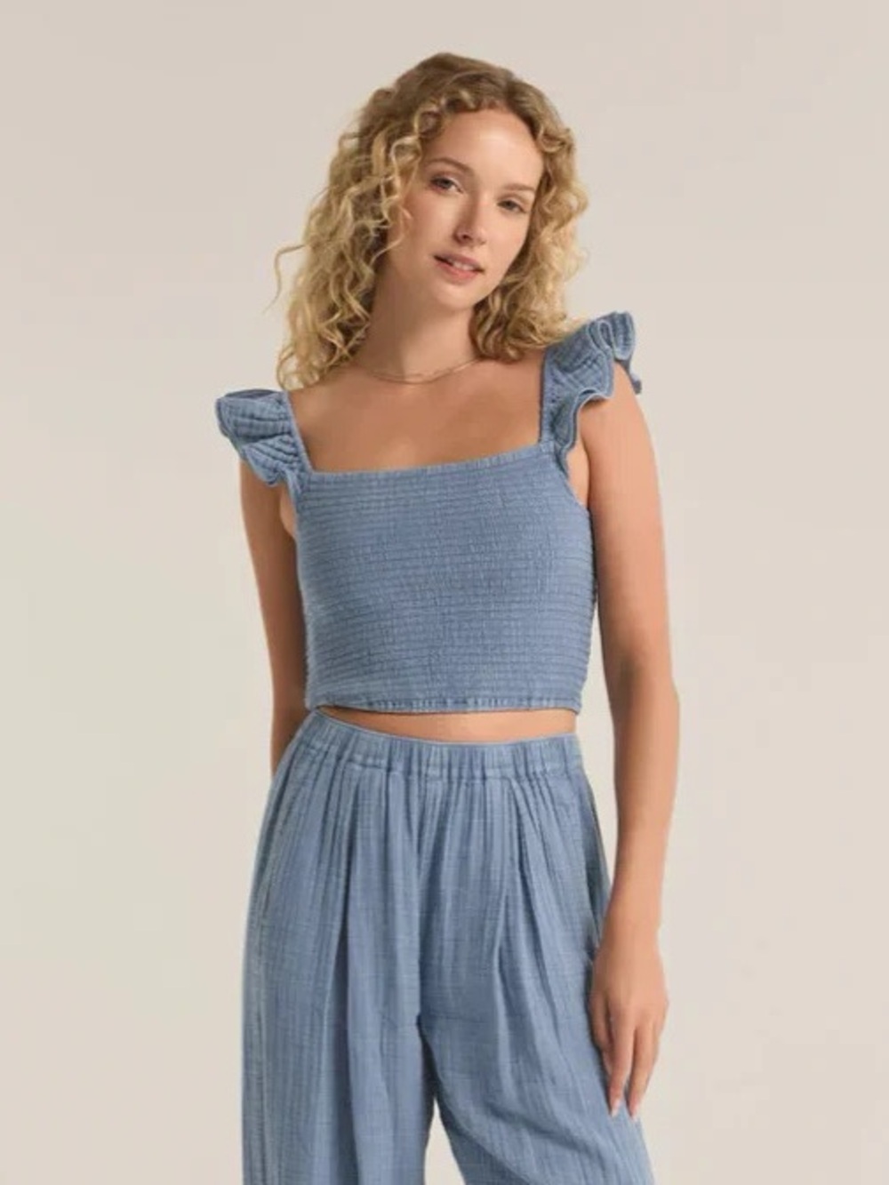 Z Supply Hera Smocked Ruffle Top
